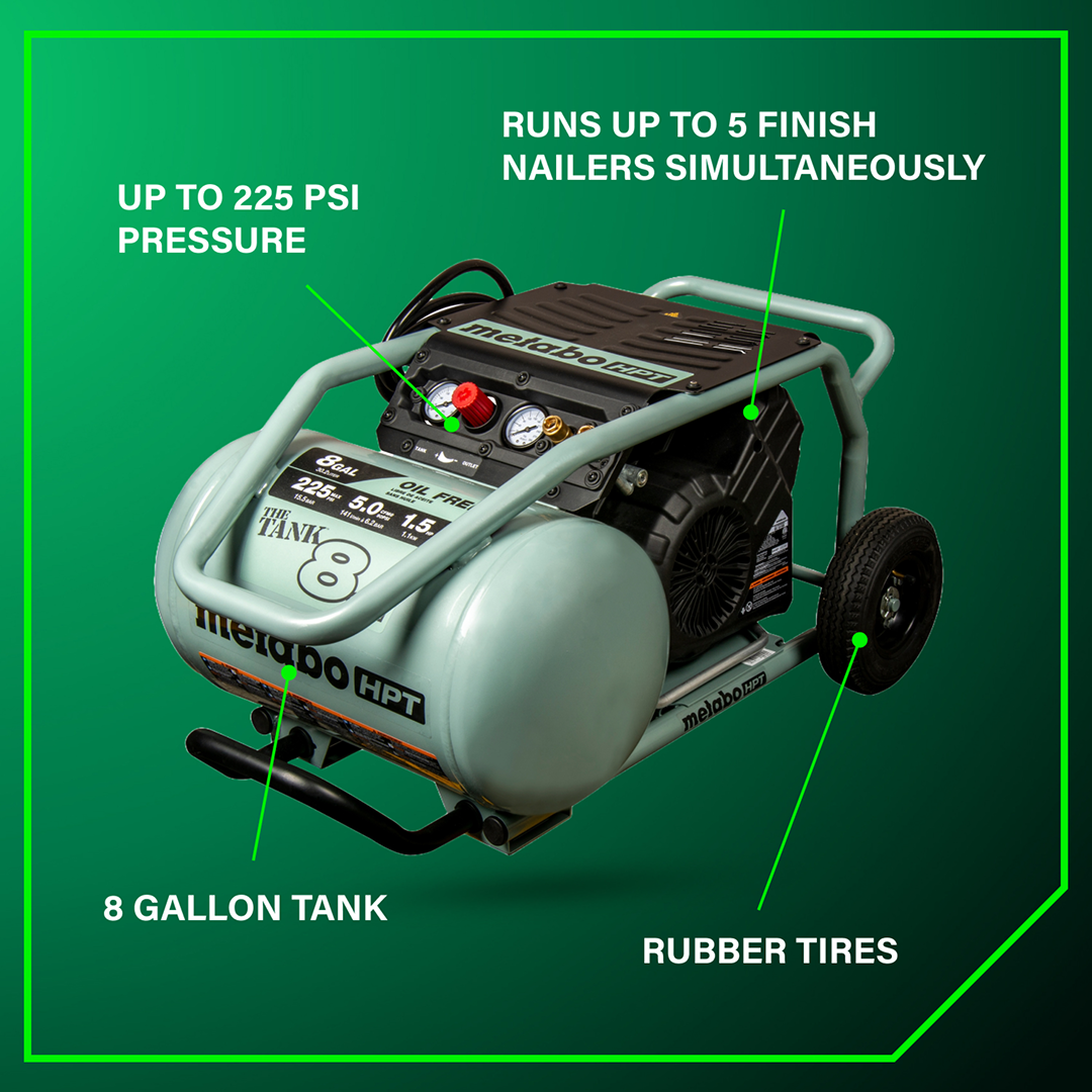 The TANK 8-Gal Trolley Air Compressor