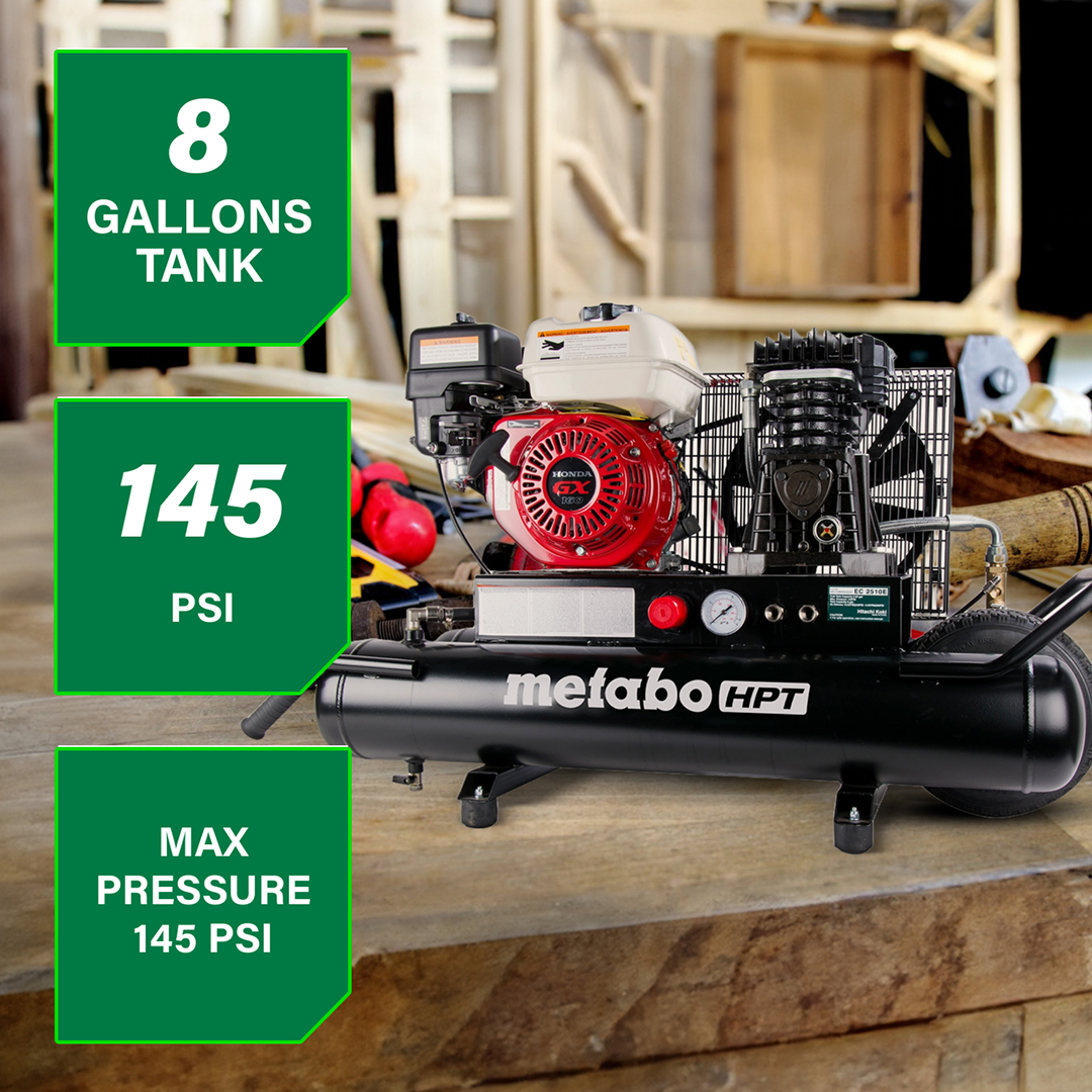 8 Gallon Gas Powered Wheeled Air Compressor