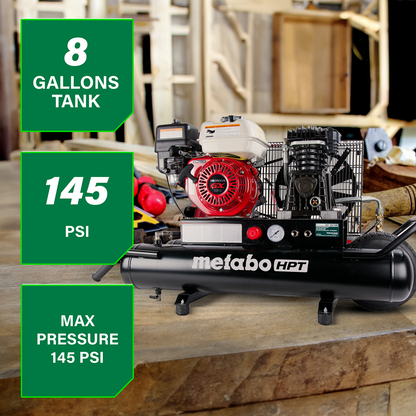 8 Gallon Gas Powered Wheeled Air Compressor