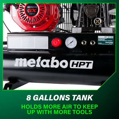 8 Gallon Gas Powered Wheeled Air Compressor