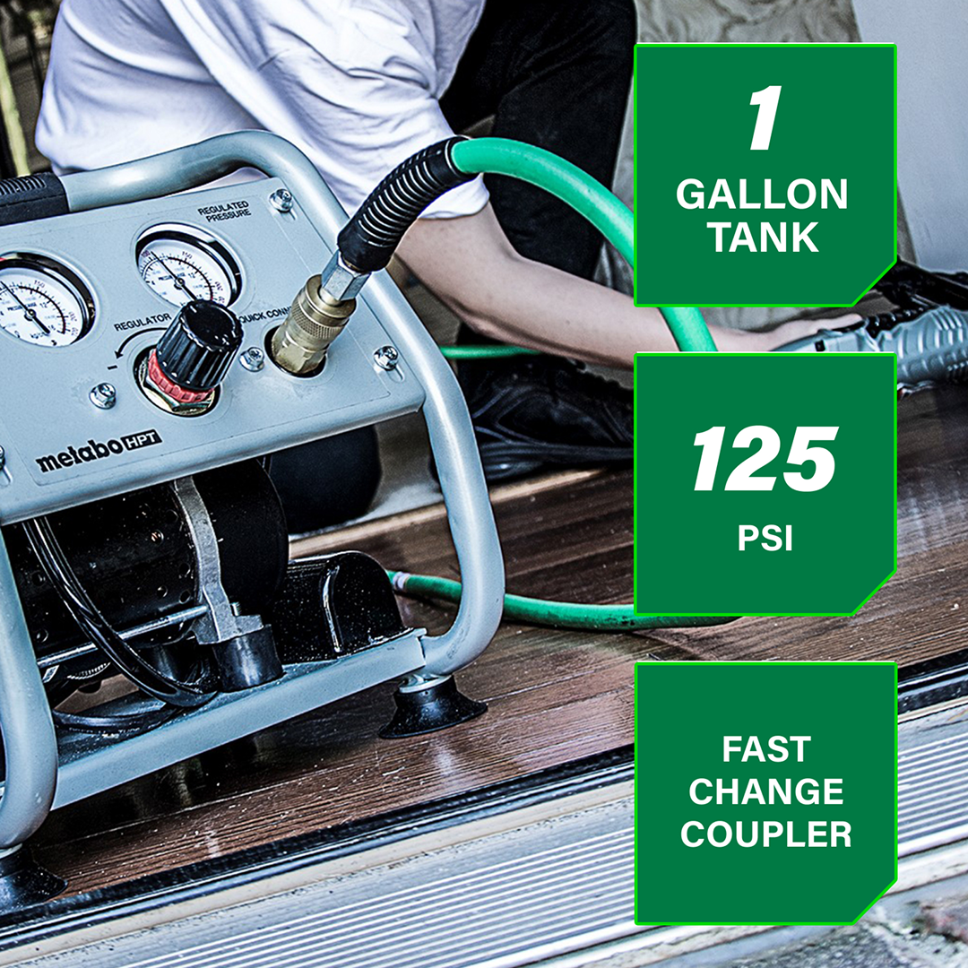 Portable 1 Gallon Oil-Free Quiet Air Compressor