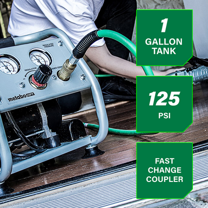 Portable 1 Gallon Oil-Free Quiet Air Compressor